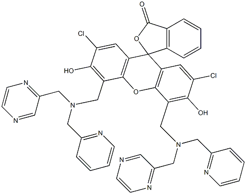 9 - (2 - 羧基苯基)-2,7 - 二氯-4,5 - 双[(2 - 吡啶甲基)(吡嗪-2 - 基甲基)氨基甲基] -6 - 羟基-3 - 苍耳烷酮